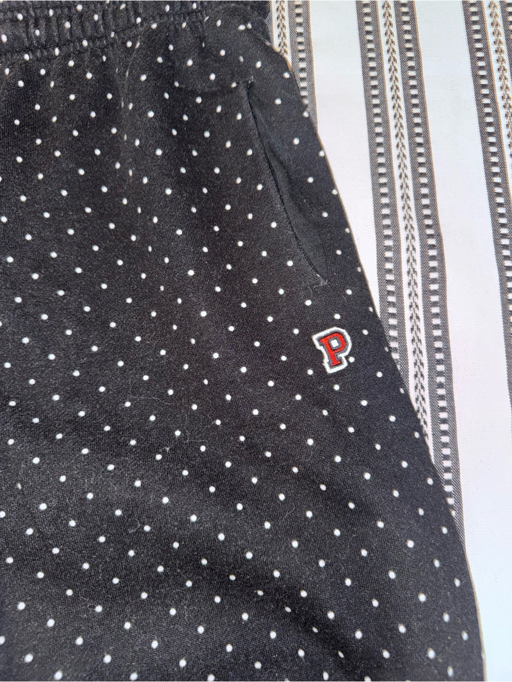 Y2K 90’s Vintage PINK Victoria's Secret Black Polka Dot Sweat Pants - Picture 7 of 7